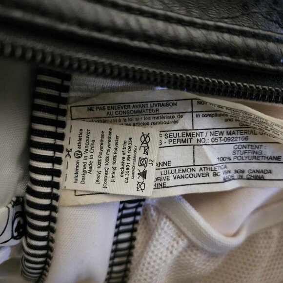 Lululemon Black Medium Sized Hand Bag Purse, Worn Condition - Picture 8 of 10